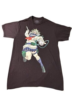My Hero Academia Mens Shirt M Himiko Toga Black Red Short Sleeve Anime